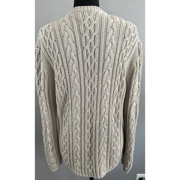 Cabela's Womens Large Silk Blend Cable Knit Pullover Sweater Knit Long Sleeve - Picture 3 of 6